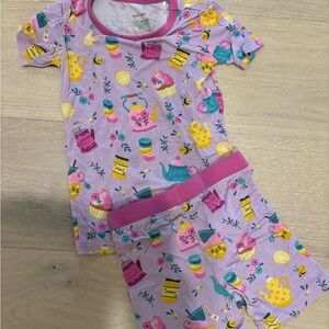 Little Sleepies Tea Party 2T Short Sleeve/Shorts Bamboo Pajamas